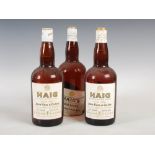 Three bottles Haig Blended Scotch Whisky, Gold Label, Distillers, Markinch, Scotland, 70 proof, 26