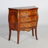 A late 19th/ early 20th century French Louis XV style kingwood, marquetry and gilt metal mounted