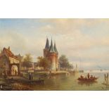 Elias Pieter Van Bommel (Dutch 1819-1890) Tour St-Nicolas a Kampen (Hollande) oil on canvas,