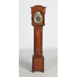 A 20th century mahogany Grandmother clock, Mudge, London, with Roman numeral chapter ring and single