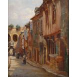 AR Robert Payton Reid ARSA (1859-1945) Dinan, Rue du Jugal oil on board, signed lower left 25cm x