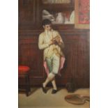 K. Le Breton (20th century) The connoisseur oil on canvas, signed lower right 71cm x 48cm