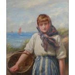 AR John N. McGhie (1867-1952) A Fisher Girl, Elie, Ena Todd (Mrs. Myles) oil on canvas, signed lower