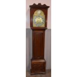 A 19th century mahogany longcase clock John Hamilton, Glasgow,  the brass dial with a silvered