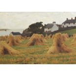 J. Anderson Hague (1850-1916) Harvest scene with hay stooks oil on canvas, signed lower right 80.5cm