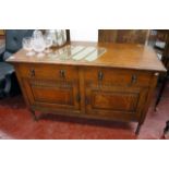 1930's oak sideboard on barely twist legs