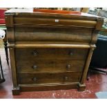 Large Victorian mahogany chest of drawers A/F