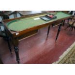 Victorian mahogany bar billiards on extending table to include balls and cues