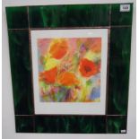 Glass framed L/E signed print 'Summer Poppies II' by Gillian McDonald
