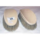 Pair of Victorian ivory backed brushes