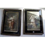 Pair of signed hand coloured engravings