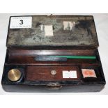 19C leather covered writing box