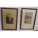 2 signed hand coloured etchings by Reginald Green