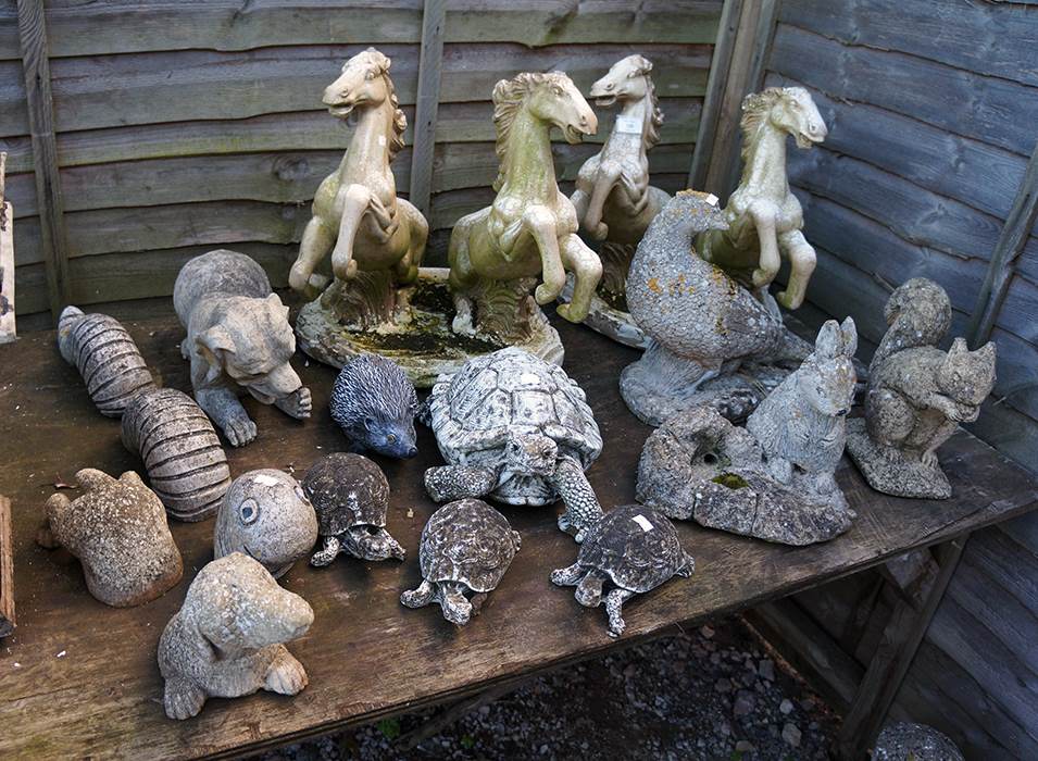 Collection of stone & resin animals