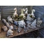 Collection of stone & resin animals