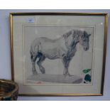 Watercolour drawing of horse, early 20C Mika Eamofopoulos - Royal Academy Schools 1912