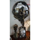 2 Art Nouveau style mirrors and jug