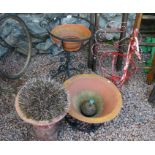 Metal & terracotta planters