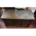 Small carved oak coffer