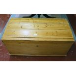 Pine blanket box with dome top