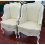 Pair of French style painted tub chairs