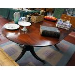 Twin pedestal mahogany dining table