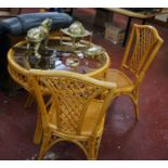 Conservatory bamboo table and 2 chairs