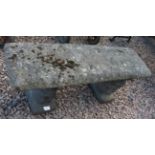 Stone garden pedestal bench