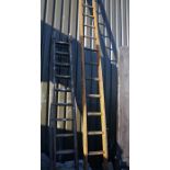 2 wooden ladders