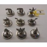 Set of 10 silver menu holders, 1 A/F & 2 others