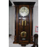 Mahogany double weighted Vienna wall clock