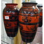 Pair of Moorcroft vases, 1 A/F - Approx 31cm high
Condition report:The one vase is in as found