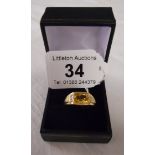 Gold citrine and diamond set ring - Estimate £70 to £100