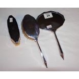 Silver mirror & brush set