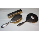 Silver brush and mirror set