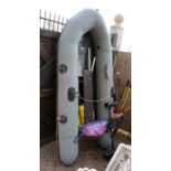 Inflatable dingy with outboard, life jackets and accessories