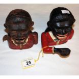 2 old ethnic money boxes