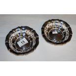 Pair of silver bon bon dishes - Sheffield hallmark - Approx 199g