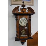 Victorian working mahogany wall clock