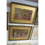 Pair of watercolours - Forest scenes