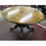 Victorian mahogany loo table with good base