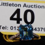 White gold blue topaz and diamond set ring - Estimate £120 to £160