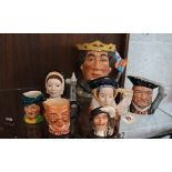 5 Royal Doulton Toby jugs & 2 others