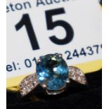 Silver & Blue topaz ring