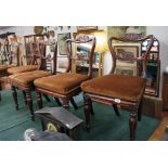 Set of five Victorian mahogany dining chairs