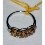 White gold citrine & diamond set ring - Estimate £70 to £120