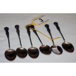 Set of 6 silver tea spoons