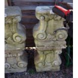 Pair of stone bench bases/statue plinths