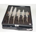Boxed set of 5 global knives (as new)