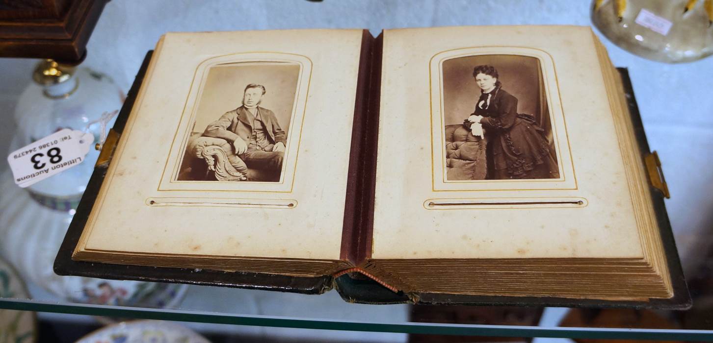 Old leather bound picture album